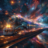Square format of a cosmic train adventure