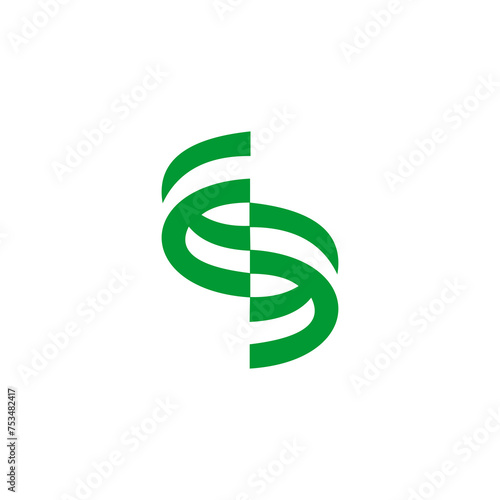 abstract green letter S