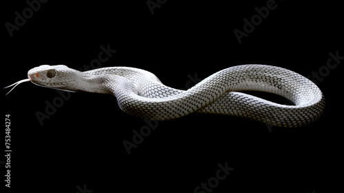 Viper Snake Silhouette on isolated background. world animal day, national animal, Generative Ai