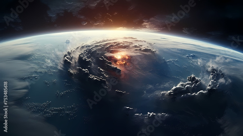 Earth during a hurricane seen from space  a stunning view of nature s fury