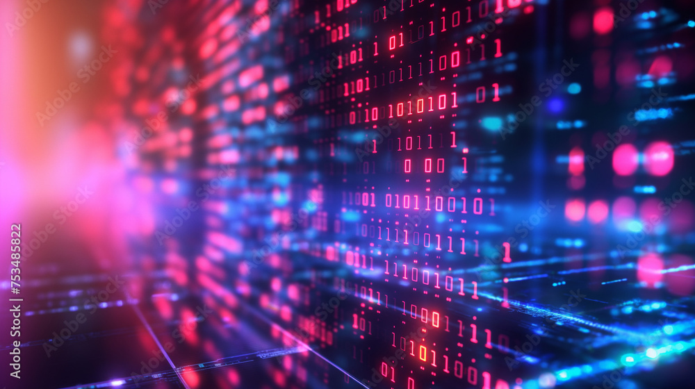 Abstract digital background with binary code and AI algorithms. Data science and technology concept Abstract digital background with binary code and AI algorithms. Data science and technology concept