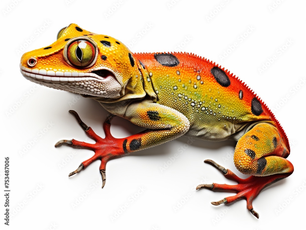Gecko wall painter isolated on white background Gecko wall painter isolated on white background