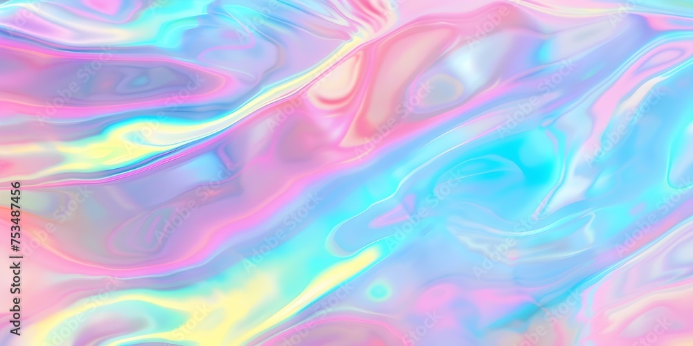 Obraz premium Vibrant Abstract Holographic Color Waves