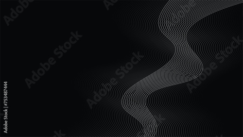 Black Background Lines vector image abstract wallpaper for backdrop or decoration