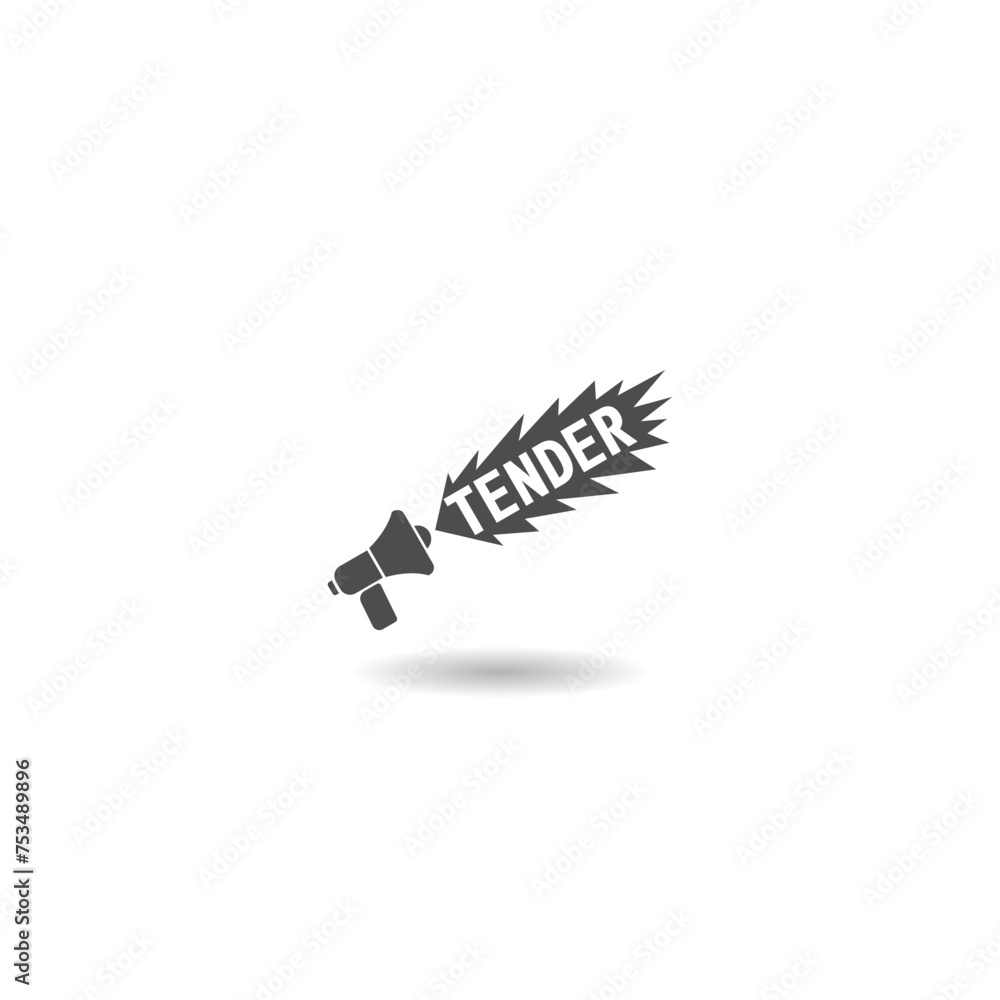 Tender megaphone icon with shadow Tender megaphone icon with shadow