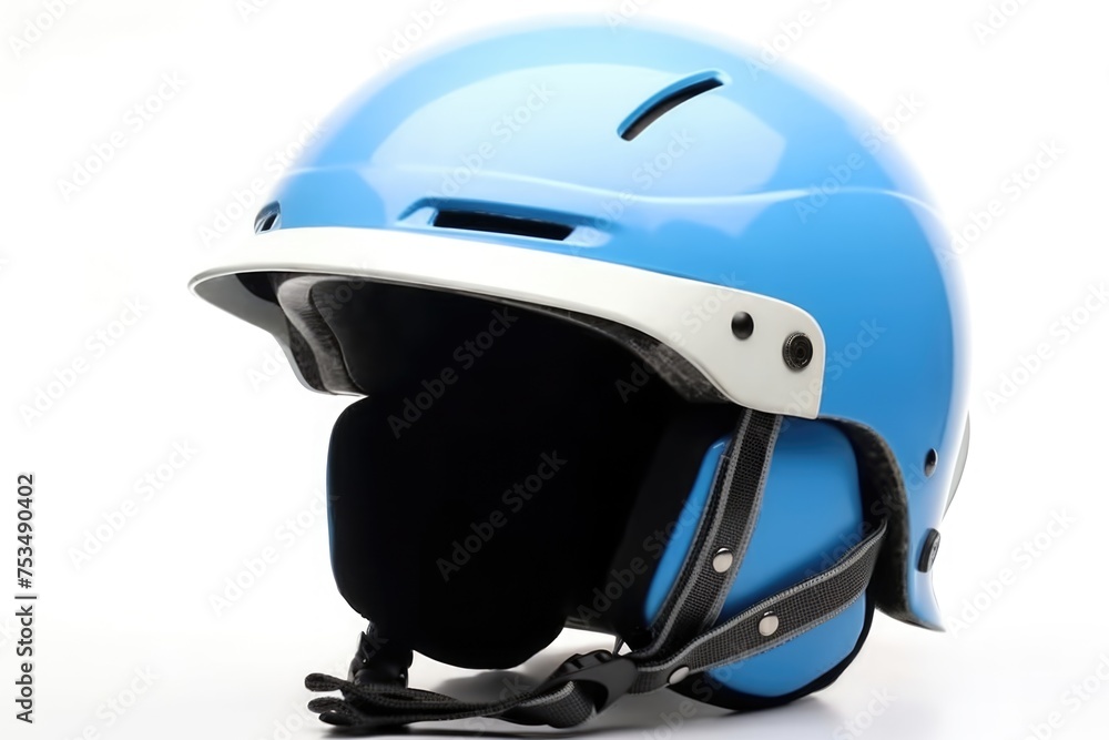 Fototapeta premium Modern Blue Biker Helmet for Protection and Safety.