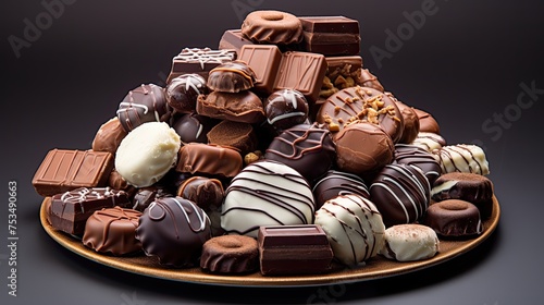 Assorted Chocolates - Sweet and Indulgent Cocoa Candy for Nourishment and Satisfaction in Mixed