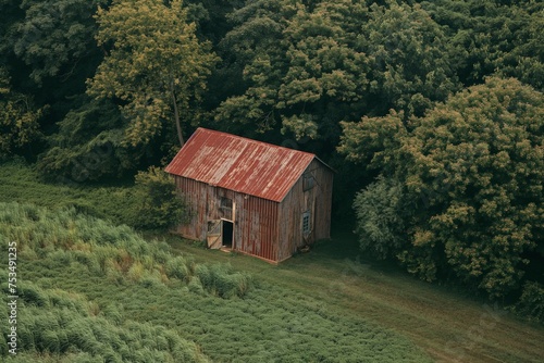An Old Barn Sits in a Grassy Field