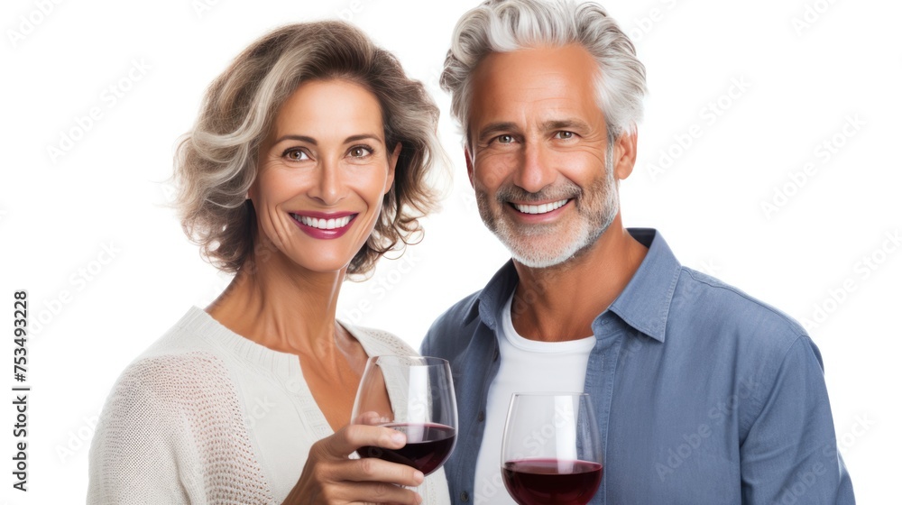 A Positive and Attractive Couple Enjoying Wine
