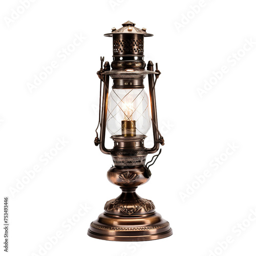 Real Vintage Lamp isolated on transparent or white background