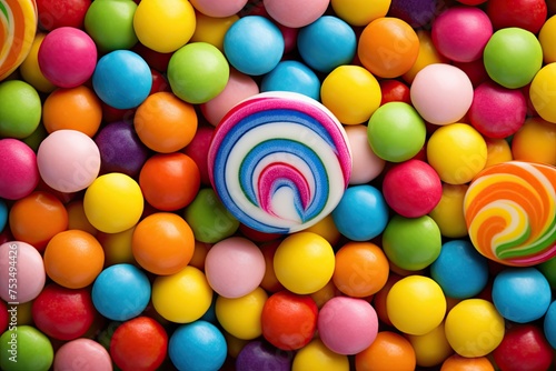 Colorful Candy Background with Sweet Lollipops and Citrus Flavors - Perfect for February 14