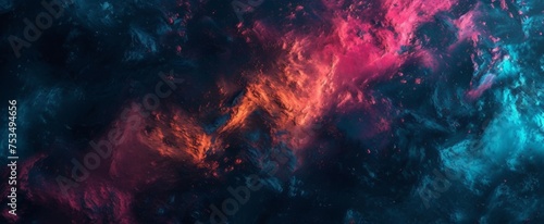 Majestic Cosmic Dreamscape: An Ethereal Fusion of Crimson and Sapphire Hues in Abstract Celestial Artwork for Creative Backgrounds and Visual Designs