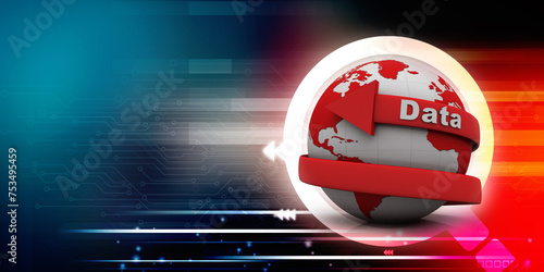 Photography 3d rendering Database storage network concept