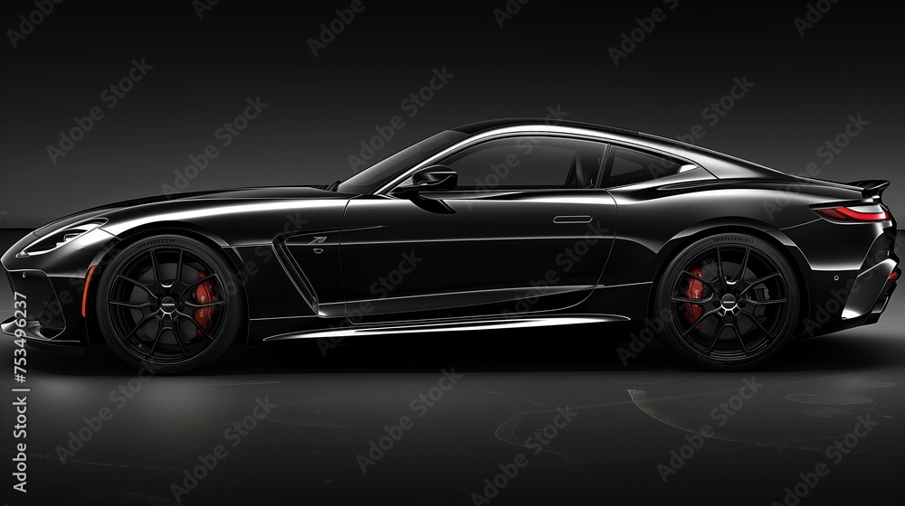 Black Sports Car with Red Accents