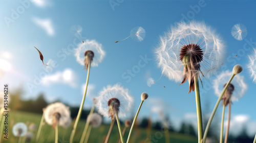 dandelion_in_a_field_blooming_under_a_sunny_sky