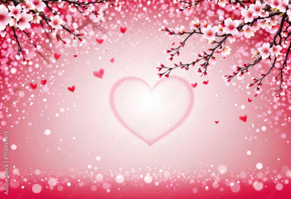 A Valentine background featuring cherry blossom with heart 