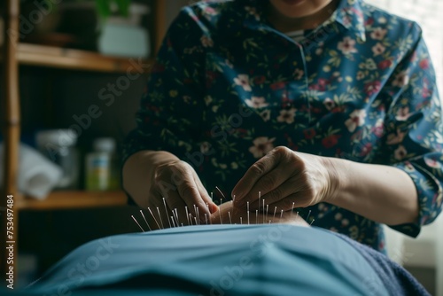  Photography capturing the collaboration between an acupuncture therapist and their patient during a session