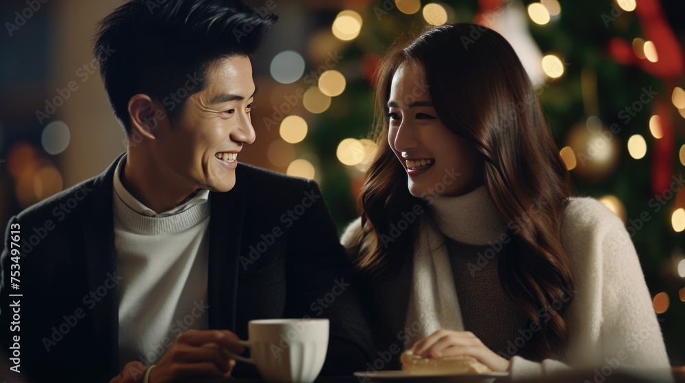 A Couple Enjoying Coffee Together, Fictional Character Created By Generated AI. A Couple Enjoying Coffee Together, Fictional Character Created By Generated AI.