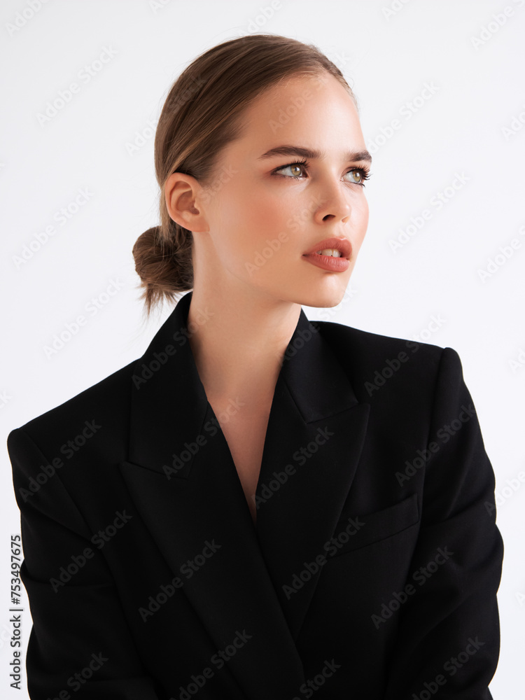 Beauty fashion concept. Portrait of beautiful sexy blonde woman over gray background. Portrait of a beautiful brown-haired woman with a short haircut on a brown background Beauty fashion concept. Portrait of beautiful sexy blonde woman over gray background. Portrait of a beautiful brown-haired woman with a short haircut on a brown background