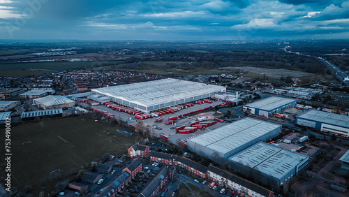 Aerial view of the Royal Mail Heathrow worldwide distribution centre photo