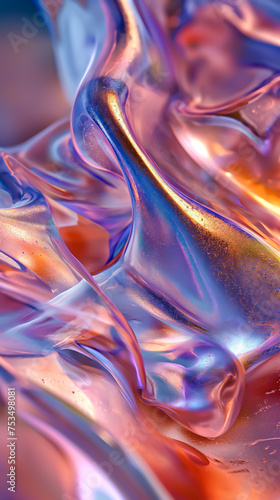 Holographic liquid water waving illustration background