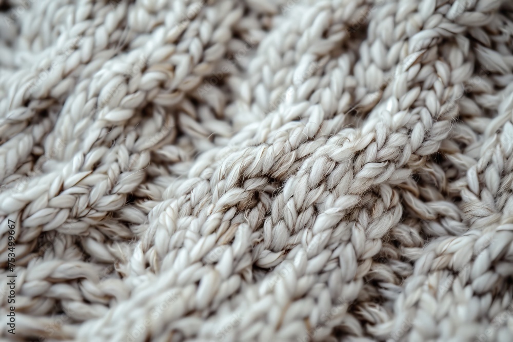 A close-up of the knitted pattern in a warm sweater A close-up of the knitted pattern in a warm sweater