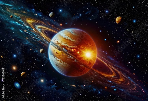 the beauty of outer space planets  stars  and galaxies  showcasing the wonders of space exploration by ai generated