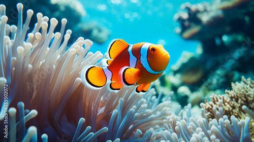 Clownfish found on a tropical ocean
