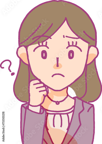スーツを着た女性が困るイラスト