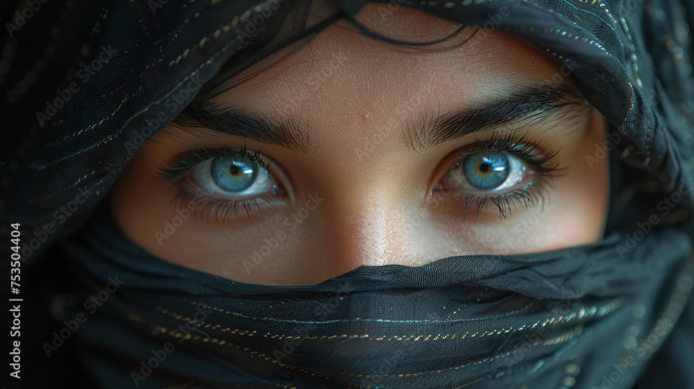 Portrait photo of a beautiful woman in a burqa Portrait photo of a beautiful woman in a burqa