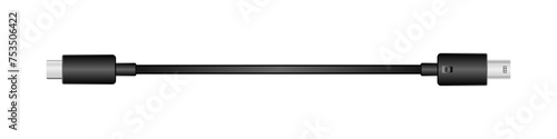横向きの変換ケーブル_USB Type-C_オス_Mini USB Type-B_オス