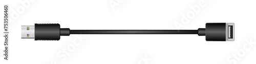 横向きの変換ケーブル_USB Type-A 2.0_オス_USB Type-A 2.0_メス