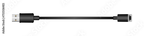 横向きの変換ケーブル_USB Type-A 2.0_オス_Mini USB Type-B_メス