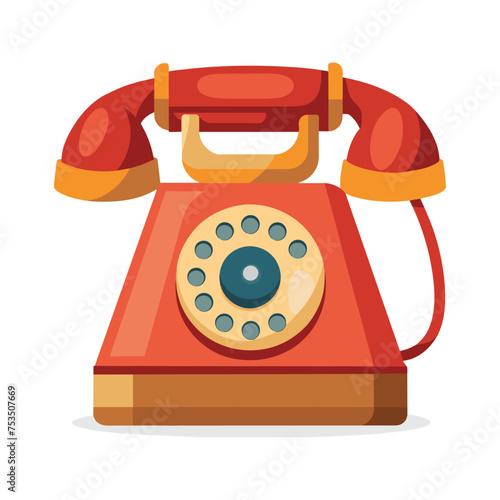  Telephone flat vector illustration on white background