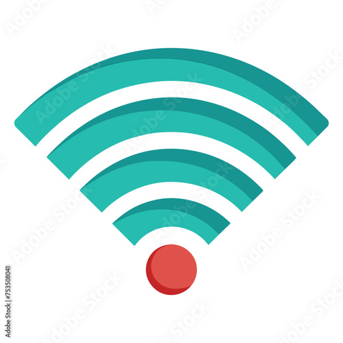  Wifi flat vector illustration on white background