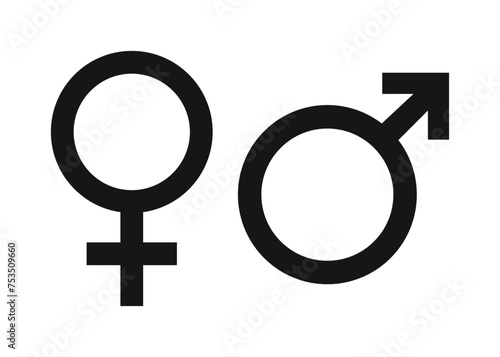 Male and Female gender symbols. Gender symbol on white background. 
 photo