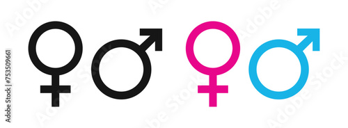 Male and Female gender symbols. Gender symbol on white background. 
 photo
