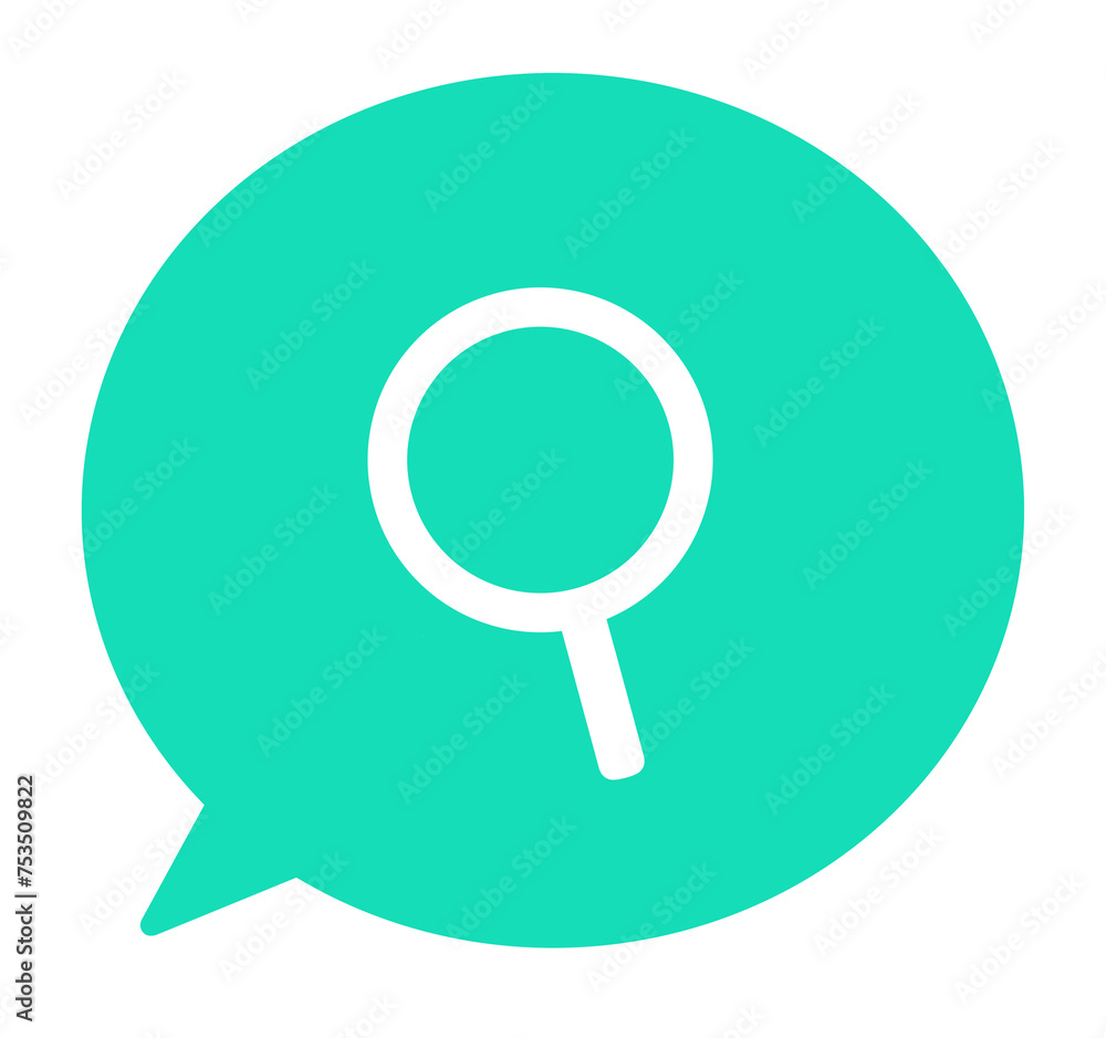 シンプルな緑色の検索マークと吹き出し