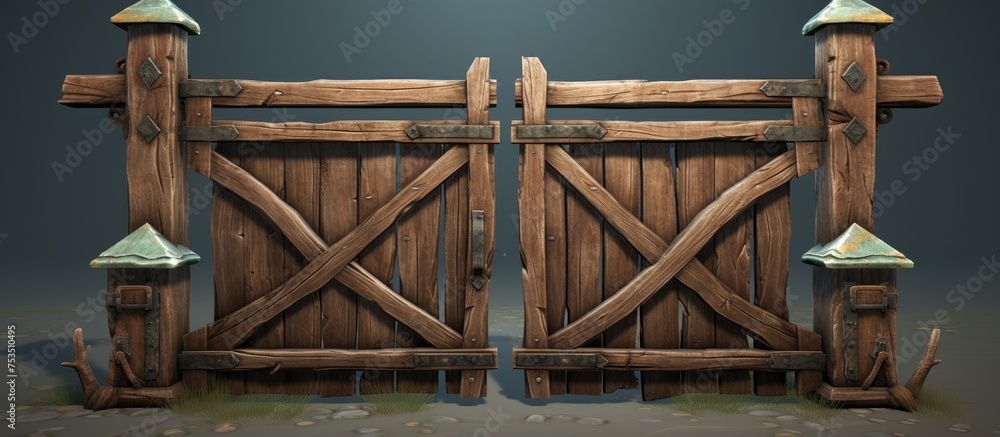 Wooden rustic gate for a warehouse stable or barn Wooden rustic gate for a warehouse stable or barn