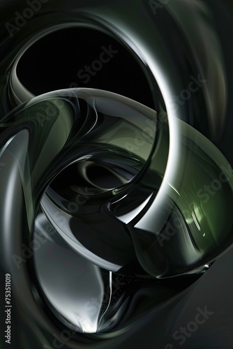 a dark green background with black texture abstract pattern swirls and waves wallpaper © usman