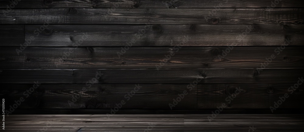 Black Wooden Wall Vignette for Wood Texture Background - obrazy, fototapety, plakaty 