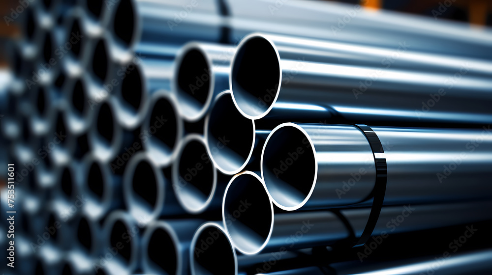 High quality steel pipes stored in warehouse High quality steel pipes stored in warehouse