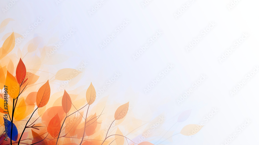 Fototapeta premium Elegant gradient backdrop with stylized fall foliage
