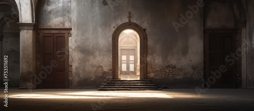 Interior of Basilica of Santa Maria Assunta with Open Door Letting in Light photo