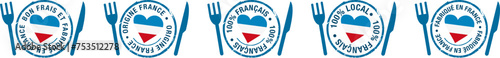 Logo assiette, consommer français, 100% local, fabriqué en France, origine France photo