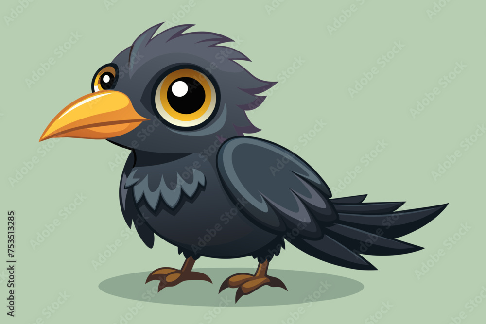 Obraz premium Baby crow vector illustration 