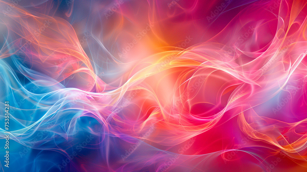 Abstract background with swirling patterns of blue and pink smoke-like textures