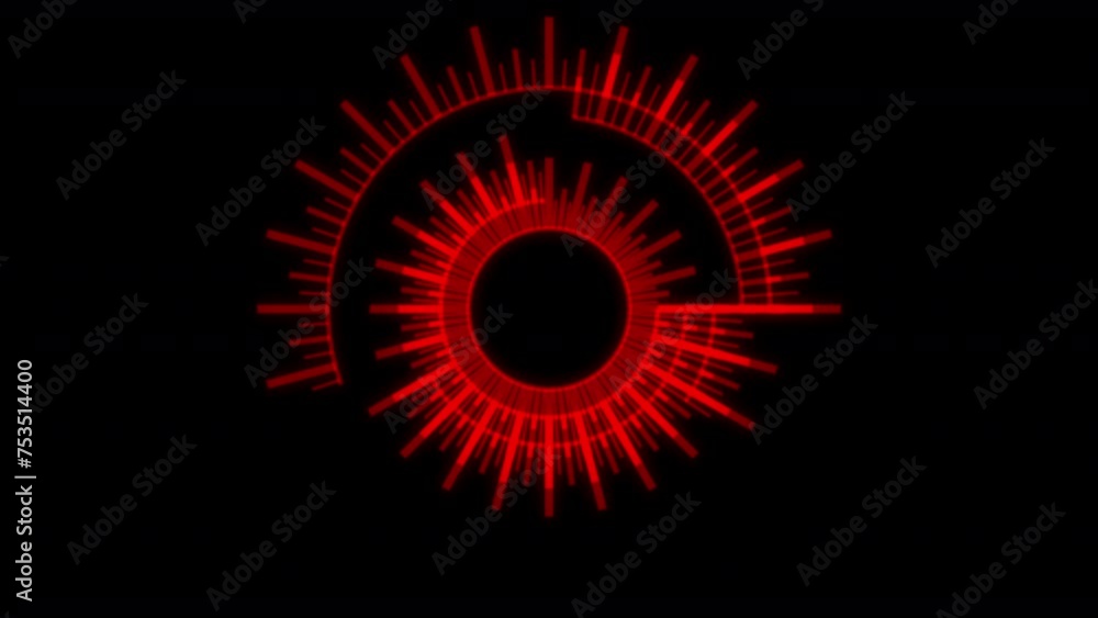 HUD Circle Speedometer Bold Red Animation Loop HUD Circle Speedometer Bold Red Animation Loop
