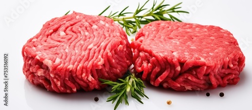 Two Fresh Uncooked Beef Bur...