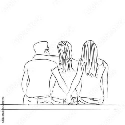 Conceptual illustration of extramarital affair